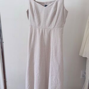Sweetheart Cut Linen Dress